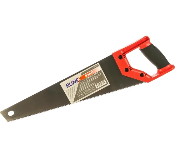 Ножовка по дереву 400мм 3-гр.заточка, 12з/д закал.быстр.чистый распил 2-комп.рук"Runex Swift" 577421
