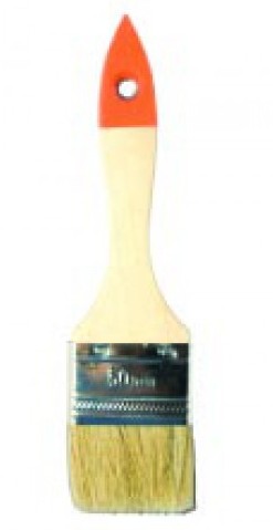 Кисть  плоская натур. светлая щетина, дер. лак. ручка топс 50% - "Стандарт" 3/4" - 20мм 10мм (12)