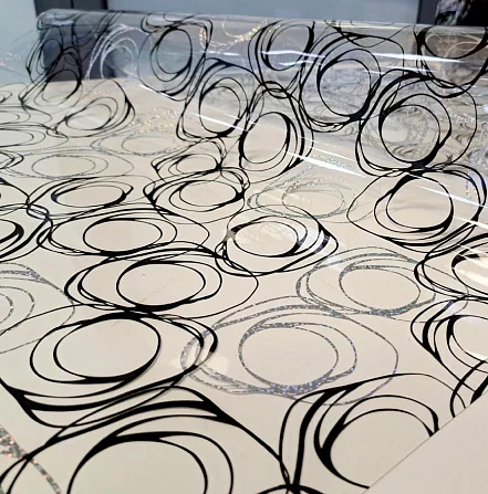 Клеенка силиконовая Dekorelle 240- S (cеребро/прозрачный фон) 0,6*20м