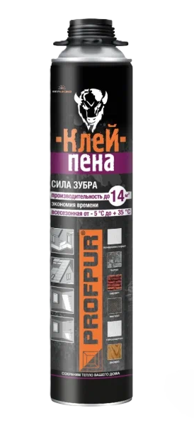 Клей-пена PROFPUR проф. всесезонная 750мл, 880г (12)