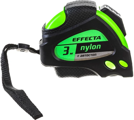 Рулетка Effecta Nylon-3м/19мм с магнитом, автостопом, лентой нейлон 580319 (12 шт/кор)