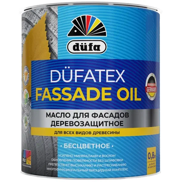 Масло "Dufa" Wood OIL Fassade бесцветный 0,8л (3)
