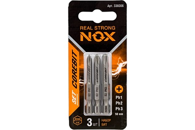 Набор бит SETT3 Е6,3 Ph1.2.3-50. 3шт. карта 336006