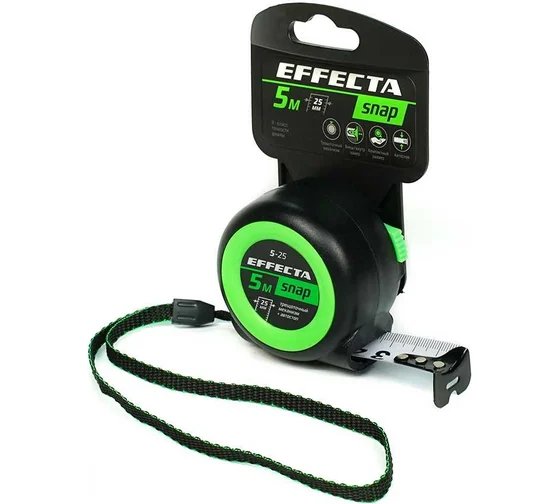 Рулетка Effecta SNAP, автостоп,  5м/25мм (12) 560525