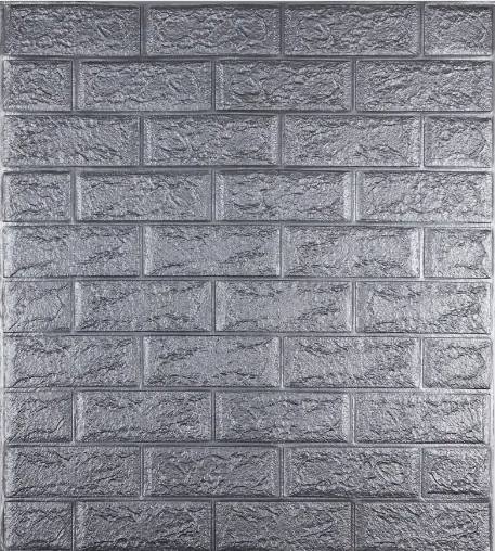 Панель самоклеящаяся 3D "DecoSelf" Кирпич серебро CL-G 70*77*0,4см (упак. 10шт)