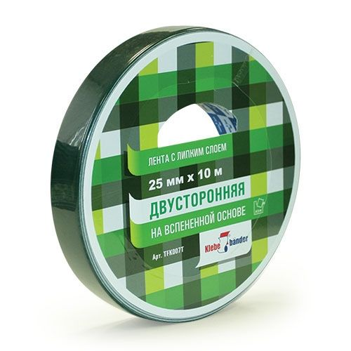 Двусторонняя клейкая лента на вспененной основе 25ммх10м TFK007T Klebebander (6) ССС