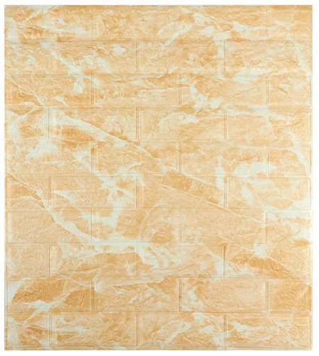 Панель самоклеящаяся 3D "DecoSelf" Мрамор бежевый с белым    MR-Wh   70*77*0,5см (упак. 10шт)