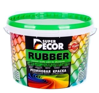Резиновая краска "SUPER DECOR"  №1 ондулин зеленый 12кг