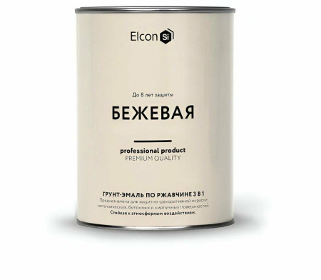 Грунт-эмаль по ржавчине 3в1 "Elcon" бежевая глянцевая RAL 1015 0,8кг 