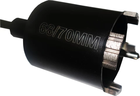Коронка алмазная с переходником SDS+ (68*70мм) по бетону"РОСОМАХА" ССС