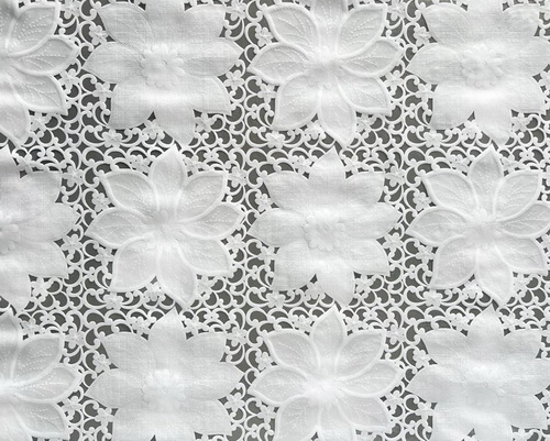 Клеенка EASY LACE NT-10048U ажурная ПВХ белая 1,32*22м