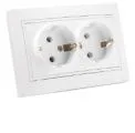 Розетка 2-ая с/з белый СП TANGO 16А, 250В