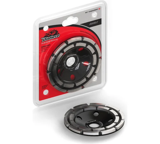 Чашка шлифовальная алмазная сегментная двухрядная 125х22,23 мм DIAFORCE DOUBLE  520002