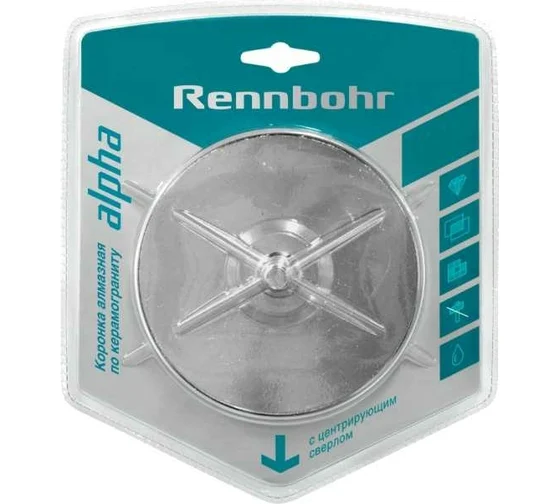 Коронка алмазная с центр.сверлом по керамограниту и керамике 120мм"Rennbohr" 676202