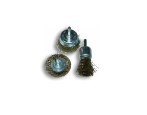 Набор щеток-крацовок для дрели "чашка" 50мм, плоск. 50мм, торц. 25мм, круч. стал. омедн. пров. 0,3мм