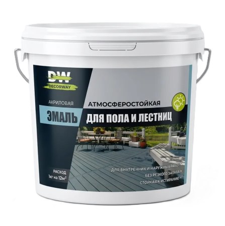 Эмаль акриловая для пола и лестниц "DECORWAY" золотисто-корич.  2,5кг