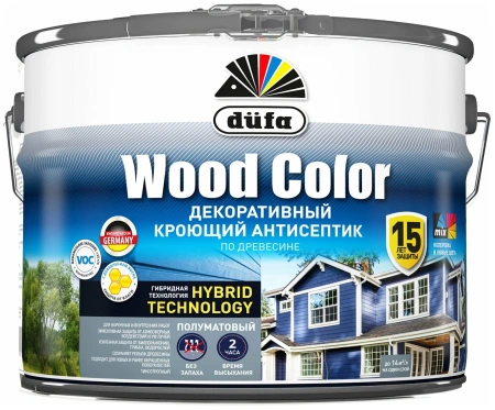 Кроющий антисептик "Dufa WOOD COLOR" белый база 1  2,4л