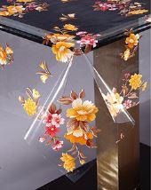 H075a Клеенка MIRAGE прозрачная с печатью0.10мм*1,37м*25м