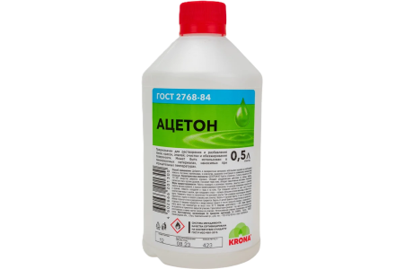 Ацетон ПЭ ХИМИК / KRONA ГОСТ  0,5л