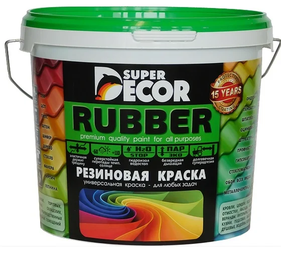 Резиновая краска  "SUPER DECOR" база - А  6кг