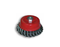 Щетка-крацовка  "чашка" для шлифмаш. с гайкой, витая стальн. пров. 0,5мм 75мм/М14*2