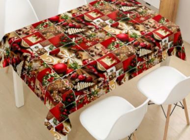 Клеенка ВЕРСАЛЬ SD-114А Новый год на тканевой основе 1,37м*20м