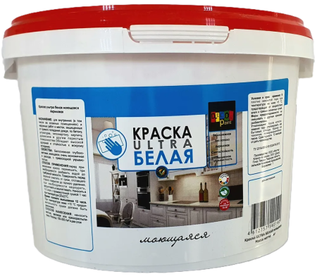 Краска ВД моющая  "Dekor paint" супербелая  1,3 кг 
