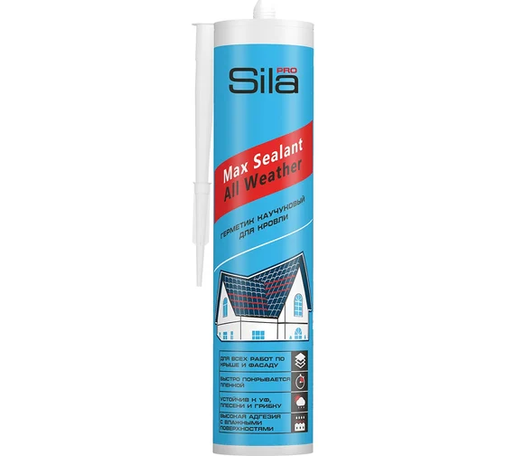 Герметик для кровли Sila PRO Max Sealant, All weather, каучуковый, коричневый, 290мл (12) (Китай)