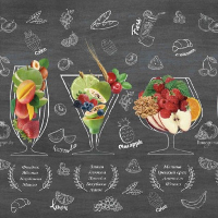 Фартук "Коктейль" ABS-пластик (термоперевод) 3000*600*1,5мм КомфортПласт