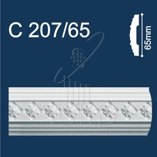 Молдинг настенно-потолочный инжекционный Солид С207/65 (2м / 65мм) (50)
