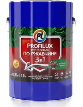 Грунт-эмаль по ржавчине "Profilux" 3в1 зеленая 0,9кг