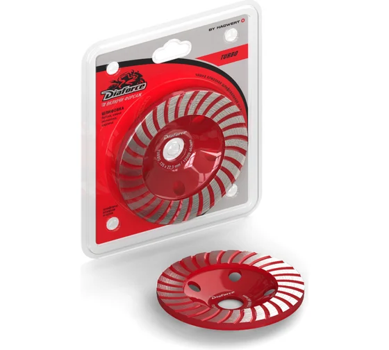 Чашка шлифовальная алмазная Турбо 125х22,23 мм DIAFORCE TURBO  520003