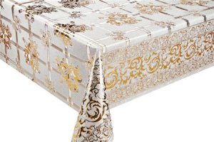 GP-8636FB клеенка металлик на ткани, золото на серебре 0,35мм*1,37м*20м  1/1