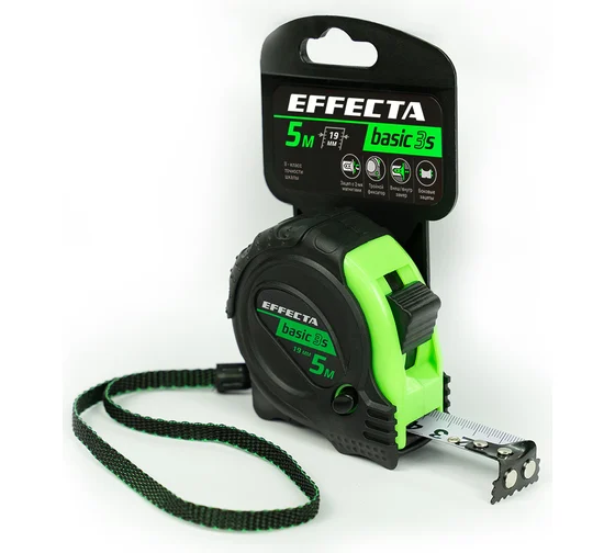 Рулетка Effecta Basic 3S 5м/19мм 3 стопа  570519S