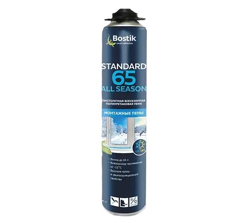 Пена пистолетная полиуретановая Standard 65 All SEASON, 800 мл BOSTIK (12) (Тверь)