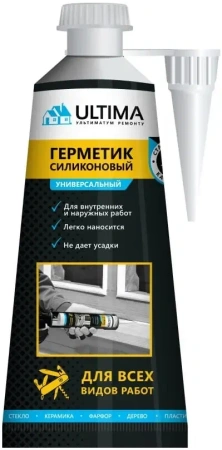Герметик Ultima, в блистере силиконовый универсальный бесцветный, 80 мл
