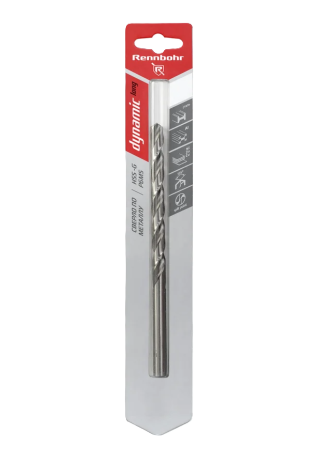 Сверло по металлу ЦХ,  8,5х165мм, HSS-G, P6M5, 1шт/уп, RENNBOHR DYNAMIC LONG CARD 669085