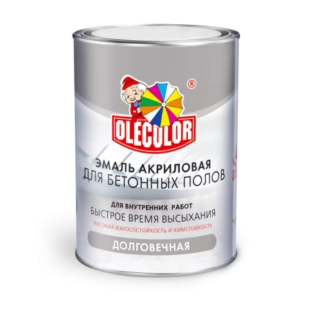 Эмаль акриловая для бетонных полов серая "OLECOLOR" 20кг