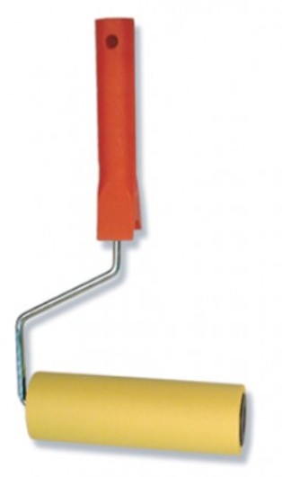 Прижимной ролик для прикатки обоев, мягкий, с ручкой, стержень 6мм 15см, d 45мм (20)