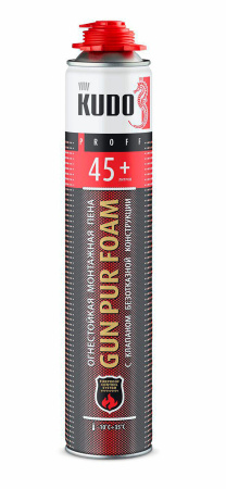 Пена полиуретановая монтажная проф. огнестойкая всесезонная KUDO PROFF 45+ 