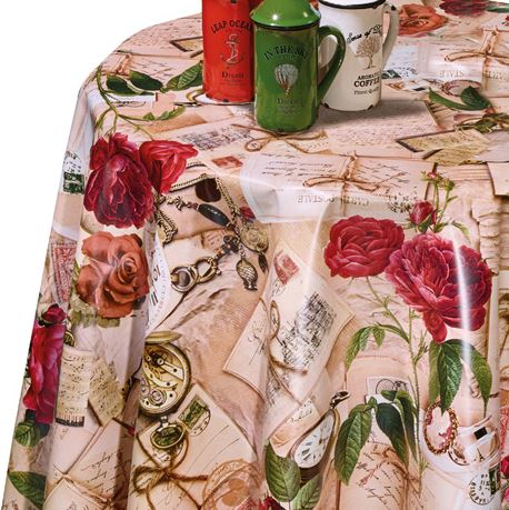 122А Клеенка DEKORAMA розы на бежевом 1.4*20м