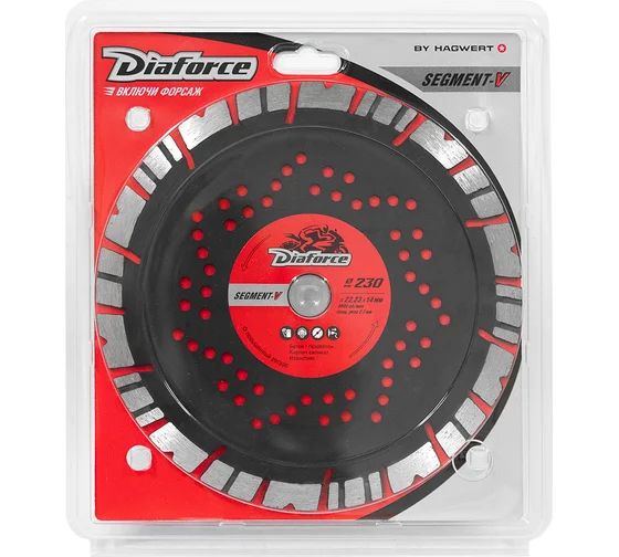Диск алмазный "Diaforce Segment-V " 230*22.23*14*2.7 мм сухой срез 505230VH
