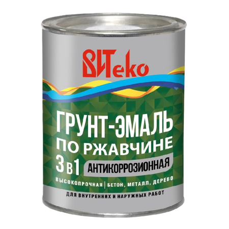Грунт-эмаль по ржавчине 3в1 светло-серая ВИТЕКО 1,8кг