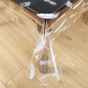 T1119 Клеенка MIRAGE прозрачная с печатью0.10мм*1,37м*25м