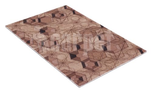 Коврик-дорожка вырезной  icarpet PRINT антискользящий (126) "Соты 3D Геометрия" 120 х 1500 мокко