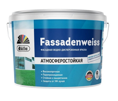 Краска В/Д "Dufa FASSADENWEISS" атмосферостойкая, база 1 9л ССС