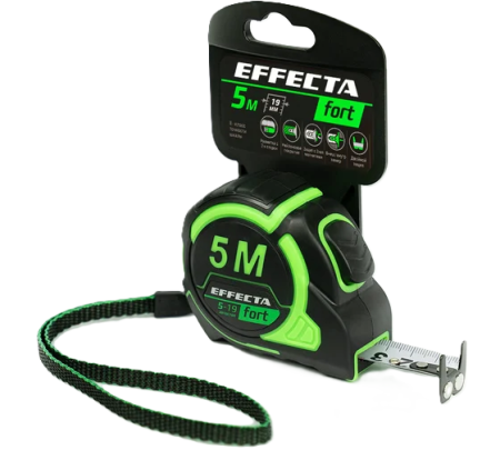 Рулетка Effecta Nylon-5м/19мм с магнитом, автостопом, лентой нейлон 580519