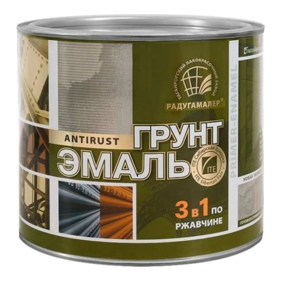 Грунт-эмаль по ржавчине 3в1 зеленая "Радуга Малер" 2,7кг (6) ССС