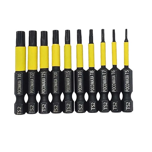 Набор магнитных ударных бит TORX длинной 50мм ( T1/T6/T7/T8/T10/T15/T20/T25/T27/T30) "РОСОМАХА" 