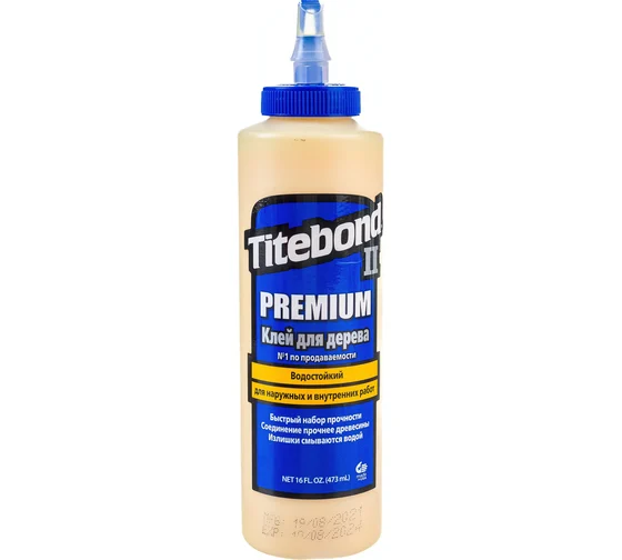 Клей для дерева TITEBOND 5004 влагостойкий, II Premium Wood Glue, 473мл (6)